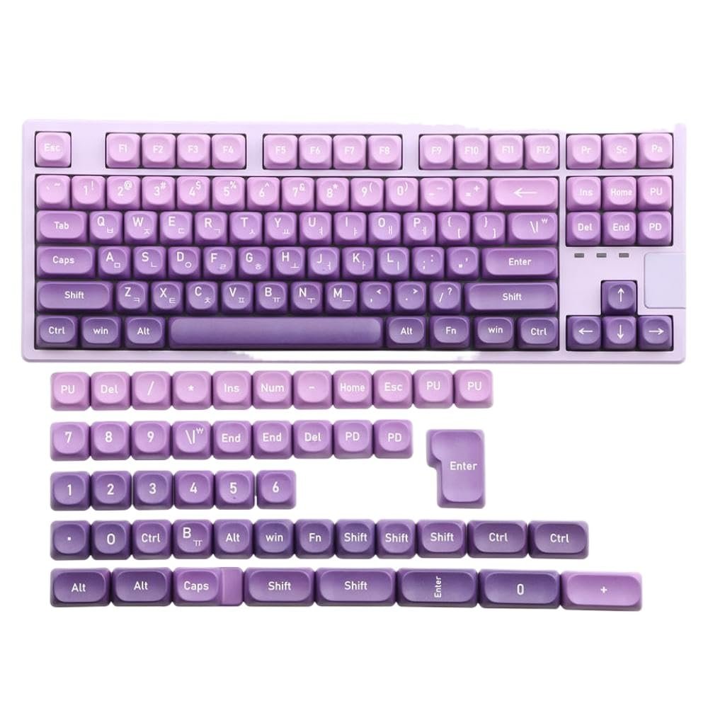 APOJHGF MOA Profile PBT Keycap Set 134 Compatible with MX Mechanical Keyboards Five Sided Sublimation Design(KR Bagged M134-P)