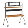 EKDJSN Mobile TV Stand, Mobile TV Cart on Wheels, TV Height Adjustable Rolling TV Stand, Rolling TV Cart with AV Shelf, Floor TV Stand Mount for 50-75 Inch TV, for Home, Office, Mall view 1