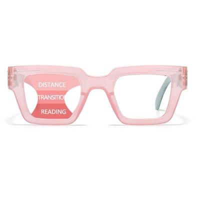 bullabulling Progressive Multifocus Reading Glasses for Women Men Blue Light Blocking Oprah Style Computer Multifocal Readers (pink, 2.0, x)
