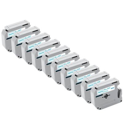 10 Pack 12mm Label Tape Compatible with MK231 MK631 MK131 PT70 PT80 Printer(10PK Blue on White)