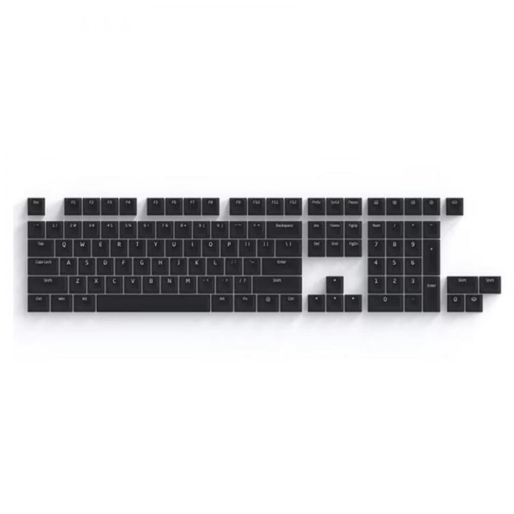 APOJHGF Nogi Profile ABS Keycaps White Black Pep Very Peri Compatible with GH60 Poker 87 TKL 104 ANSI Xd64 Bm60 Xd68 Keyboards(Black)