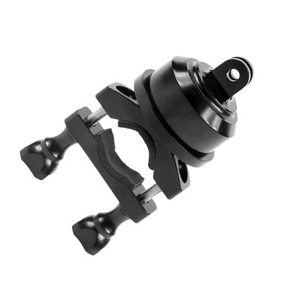 DIYEAH 360degree Aluminum Handlebar Clamp Mount for Camera Rotating Bike Motorcycle Helmet Smartphone Camera Holder Compatible