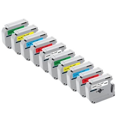10 Pack 12mm Label Tape Compatible with MK231 MK631 MK131 PT70 PT80 Printer(10PK Mixed Color)