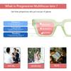 Progressive Multifocus Reading Glasses for Women Men Blue Light Blocking Oprah Style Computer Multifocal Readers (green, 1.75, x) view 3