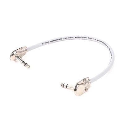 ACGTUY Guitar Effects Pedal Cable Flat Patch Connector 6.5 Stereo/Mono Male Plug 1/4 Inch TRS/TS Ja-ck Copper Core PU Wire Adapter Cable(White-TRS,15M)
