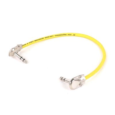 ACGTUY Guitar Effects Pedal Cable Flat Patch Connector 6.5 Stereo/Mono Male Plug 1/4 Inch TRS/TS Ja-ck Copper Core PU Wire Adapter Cable(Yellow-TRS,0.3M)