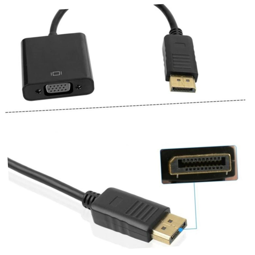 Homoyoyo 2pcs Practical Display to Vga Adapter to Vga Adapter Cable Material Signal Conversion Without Loss for DVD Box