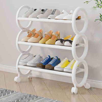 JHDXL Rotating Shoe Rack Tower, Shoe Rack for Entryway, Free Standing 360 Revolving Shoe Organizer, Vertical Spinning Shoe Display Lazy Susan, Shoe Organizer(White,46 * 56CM/18.1 * 22in)