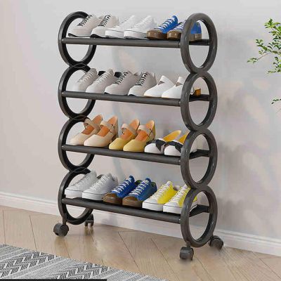 JHDXL Rotating Shoe Rack Tower, Shoe Rack for Entryway, Free Standing 360 Revolving Shoe Organizer, Vertical Spinning Shoe Display Lazy Susan, Shoe Organizer(Black,61 * 73CM/24 * 28.7in)