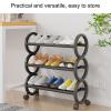 JHDXL Rotating Shoe Rack Tower, Shoe Rack for Entryway, Free Standing 360 Revolving Shoe Organizer, Vertical Spinning Shoe Display Lazy Susan, Shoe Organizer(Black,61 * 73CM/24 * 28.7in) view 4
