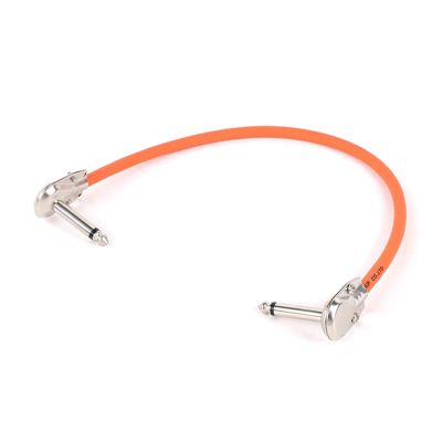 ACGTUY Guitar Effects Pedal Cable Flat Patch Connector 6.5 Stereo/Mono Male Plug 1/4 Inch TRS/TS Ja-ck Copper Core PU Wire Adapter Cable(Orange-TS,1M)