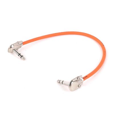 ACGTUY Guitar Effects Pedal Cable Flat Patch Connector 6.5 Stereo/Mono Male Plug 1/4 Inch TRS/TS Ja-ck Copper Core PU Wire Adapter Cable(Orange-TRS,0.5M)