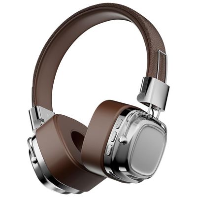 CR-8 Retro Bluetooth 5.3 Over-Ear Headphones, 15Hr Playtime, Built-in Mic, Type-C Charging, White (Silver Brown)