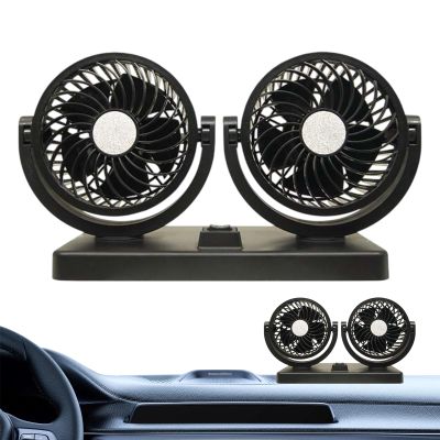 Car Fans That Blow Cold Air, Usb Cars Fan with Heads, 360 Rotatable Design, Powerful Air Circulation, Adjustable Speed & Low Noise, Ideal for Small, Large Trucks