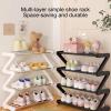 JHDXL 4 Tier Shoe Rack Tower, Storage Shelf for Entryway Living Room, Household Essentials, Space-Saving Shoe Storage, Vertical Shoe Rack, 4-Tier Tall Narrow Shoe(Black,60cm/23.6in) view 3