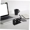 Homoyoyo 1set Desk Laptop Mount Dual-Layer Metal Holder for Laptops Keyboards and Easy Installation Screws Black for Organization view 4