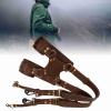 Leather Camera Strap, Adjustable Double Shoulder Digital Camera Strap Harness for 1/4 inch Tripod Bracket Secure Camera and Lens, Portable view 3