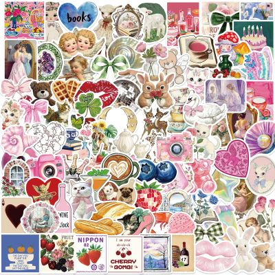 100 Pcs Aesthetic Stickers Pack,Vinyl Waterproof Cute Y2k Decals Suitable for Water Bottle Laptops Journaling Scrapbooking, Suitable for Kids Teens Adults Girls Boys Coquette Stickers