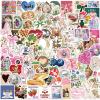 100 Pcs Aesthetic Stickers Pack,Vinyl Waterproof Cute Y2k Decals Suitable for Water Bottle Laptops Journaling Scrapbooking, Suitable for Kids Teens Adults Girls Boys Coquette Stickers view 1