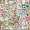 100 Pcs Aesthetic Stickers Pack,Vinyl Waterproof Cute Y2k Decals Suitable for Water Bottle Laptops Journaling Scrapbooking, Suitable for Kids Teens Adults Girls Boys Coquette Stickers view 2