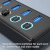 4-Port USB Hub - Extension Long Cable Multiple Port, USB Splitter 5gbps Adapter | Long Cable Extension, Multifunctional Splitter Computer Adapter Desktop for Stable Connections view 3