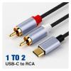 ACGTUY USB TY>pe C to 2 R/CA Coaxial S/PDIF Cable Compatible with The HDTV CD Car Interconnect AV Phono Plug Digital Audio Video Connector(3m) view 2