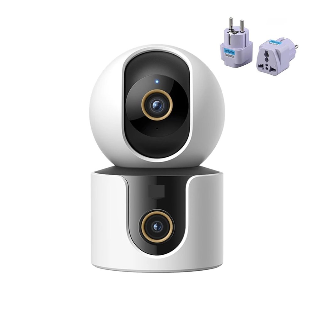 JUCFRDNJ Smart Camera Dual Lens PTZ 360 Pets&Facial Detection 4 Million Pixels Full Color Night Vision WiFi 6(Add EU Adapter)