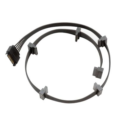 15Pin SATA/4PIN Power Supply Splitter Cable Hard Drive 1 Male to 3/4/5/6 Female Extension Power Cord Fit for DIY PC Sever(1 to 6)