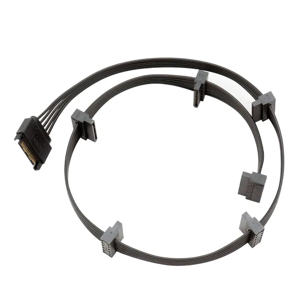 15Pin SATA/4PIN Power Supply Splitter Cable Hard Drive 1 Male to 3/4/5/6 Female Extension Power Cord Fit for DIY PC Sever(1 to 6)