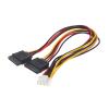 HONGP 4 Pin to SATA 2 Serial HDD Power Adapter Cable Hard Drive Connector Male to Female SATA Extension Cord Y Splitter(B) view 1