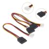 HONGP 4 Pin to SATA 2 Serial HDD Power Adapter Cable Hard Drive Connector Male to Female SATA Extension Cord Y Splitter(B) view 2
