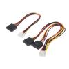 HONGP 4 Pin to SATA 2 Serial HDD Power Adapter Cable Hard Drive Connector Male to Female SATA Extension Cord Y Splitter(B) view 4