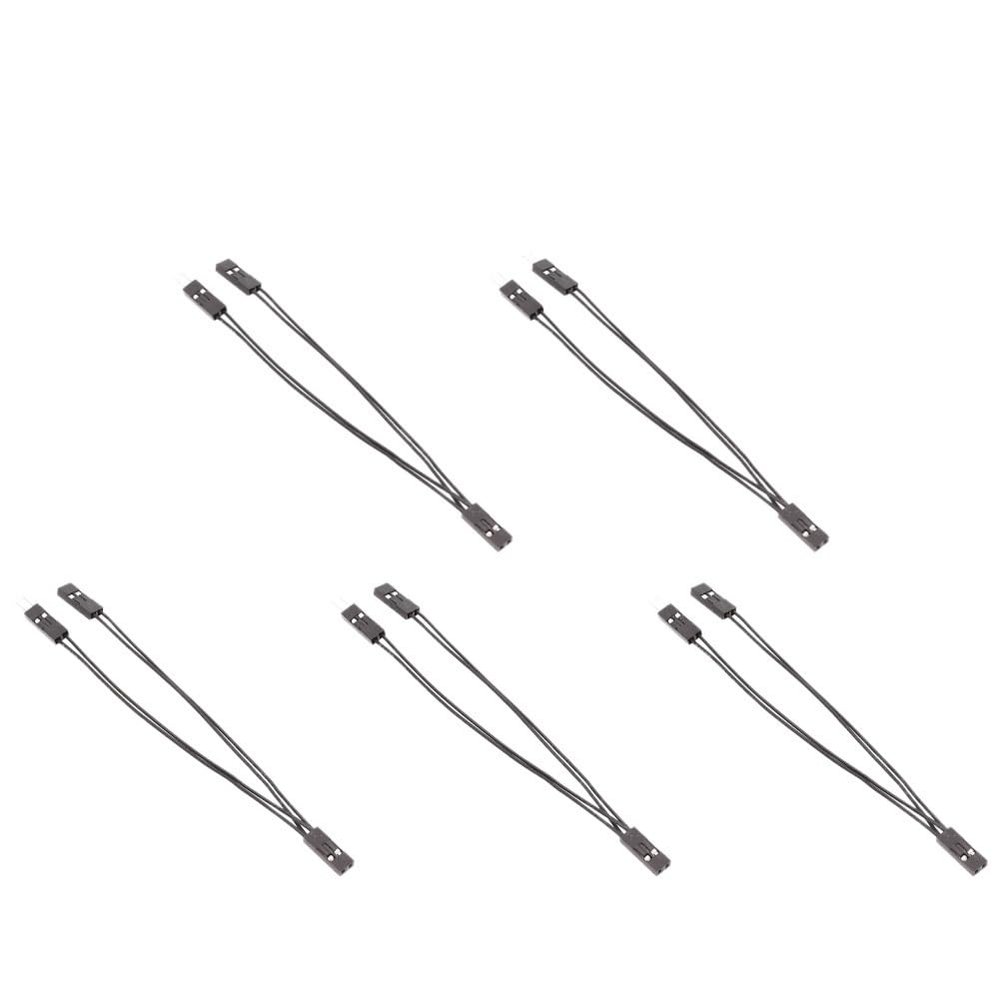 BOXUWFO HONGP 1-10PCS 1 to 2 Double Adapter Cable 10cm Single Female to Male Splitter 2 Pins for PC SW IO Cable Extensions/DIY Lab(5PCS)