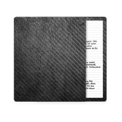 Carbon Fiber Tablet Skin Compatible with Amazon Kindle Scribe 2 (2024) - Black Leather - Premium 3M Vinyl Protective Wrap Decal Cover - Easy to Apply | Crafted in The USA by MightySkins