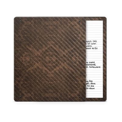 Carbon Fiber Tablet Skin Compatible with Amazon Kindle Scribe 2 (2024) - Brown Linen - Premium 3M Vinyl Protective Wrap Decal Cover - Easy to Apply | Crafted in The USA by MightySkins