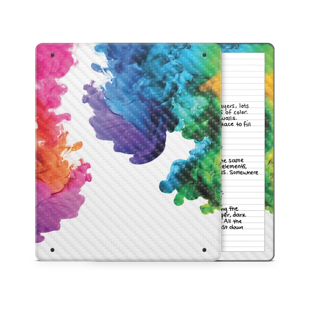 Carbon Fiber Tablet Skin Compatible with Amazon Kindle Scribe 2 (2024) - Aqua Paint - Premium 3M Vinyl Protective Wrap Decal Cover - Easy to Apply | Crafted in The USA by MightySkins