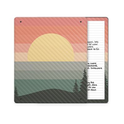 Carbon Fiber Tablet Skin Compatible with Amazon Kindle Scribe 2 (2024) - Sunset Forest - Premium 3M Vinyl Protective Wrap Decal Cover - Easy to Apply | Crafted in The USA by MightySkins