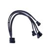 HONGP 4Pin IDE to 4 Port Fan Splitter Power Cable for PC Black Sleeved 3Pin and 4Pin Connector Cooling Fans view 2