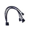 HONGP 4Pin IDE to 4 Port Fan Splitter Power Cable for PC Black Sleeved 3Pin and 4Pin Connector Cooling Fans view 3