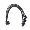 HONGP 4Pin IDE to 4 Port Fan Splitter Power Cable for PC Black Sleeved 3Pin and 4Pin Connector Cooling Fans view 4