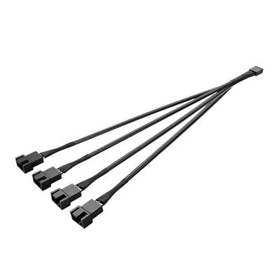 BOXUWFO HONGP PWM Fan Expansion Cable Computer Motherboard Interface Distributor 1To 1/2/3/4 Splitter is Suitable for 3Pin and 4Pin(BK 1 in 4)