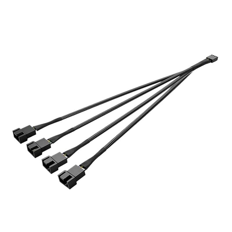 BOXUWFO HONGP PWM Fan Expansion Cable Computer Motherboard Interface Distributor 1To 1/2/3/4 Splitter is Suitable for 3Pin and 4Pin(BK 1 in 4)