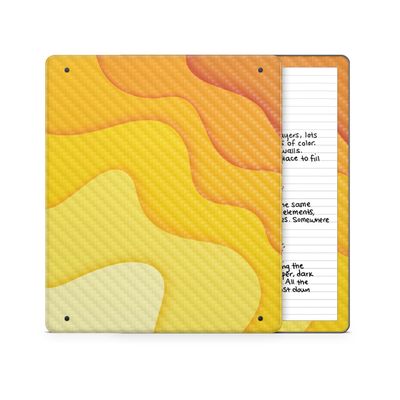 Carbon Fiber Tablet Skin Compatible with Amazon Kindle Scribe 2 (2024) - Papercraft Yellow - Premium 3M Vinyl Protective Wrap Decal Cover - Easy to Apply | Crafted in The USA by MightySkins