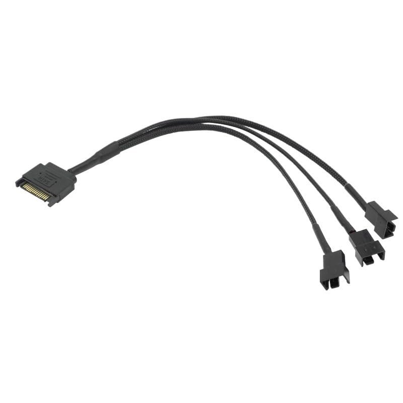BOXUWFO HONGP SATA 1 to 3 4 5 4-Pin Power Cable PC Computer Cooling Fan Splitter Hub Converter Adapter Extension Wire Cord(3)