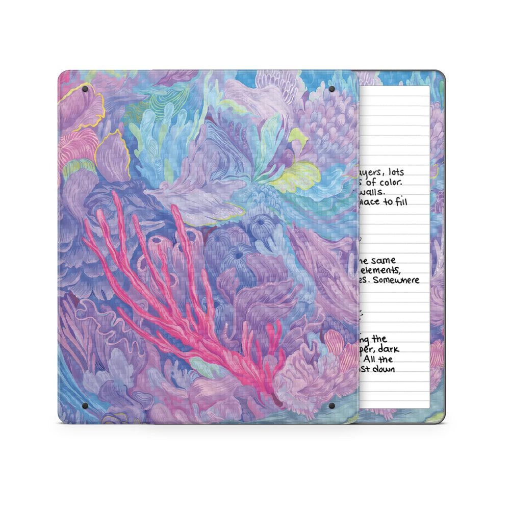 Carbon Fiber Tablet Skin Compatible with Amazon Kindle Scribe 2 (2024) - Dreamy Reef - Premium 3M Vinyl Protective Wrap Decal Cover - Easy to Apply | Crafted in The USA by MightySkins