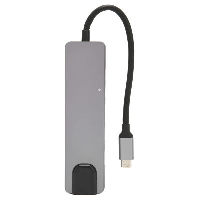 6 in 1 USB C Hub, 4K at 30Hz Multiport Adapter with 100Mbps Ethernet, PD Charging, 2 USB 3.0 Ports, Aluminum Shell for Laptops, Mobile Phones Tablets