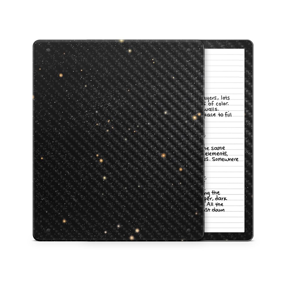 Carbon Fiber Tablet Skin Compatible with Amazon Kindle Scribe 2 (2024) - Deep Space - Premium 3M Vinyl Protective Wrap Decal Cover - Easy to Apply | Crafted in The USA by MightySkins