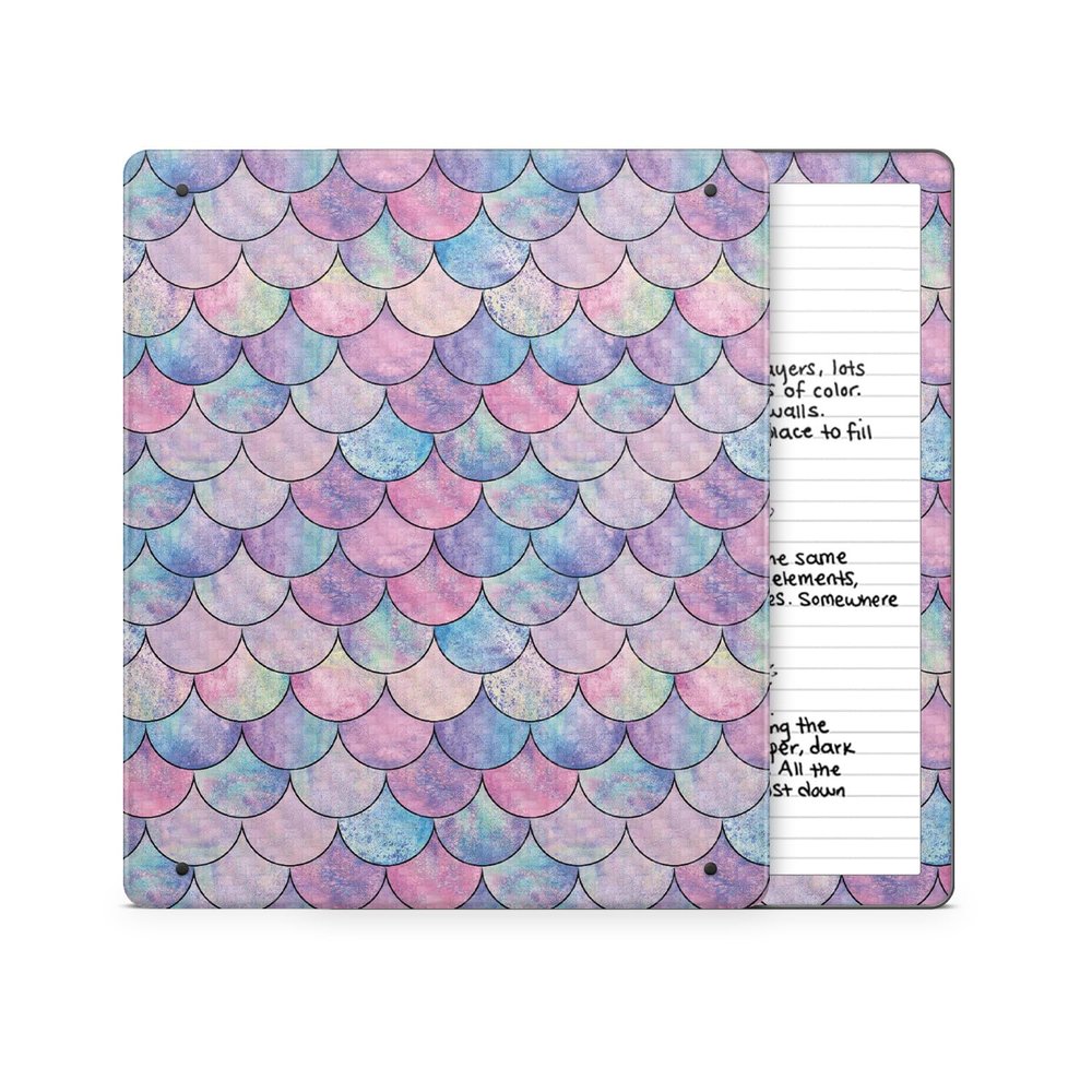 Carbon Fiber Tablet Skin Compatible with Amazon Kindle Scribe 2 (2024) - Mermaid Scales - Premium 3M Vinyl Protective Wrap Decal Cover - Easy to Apply | Crafted in The USA by MightySkins