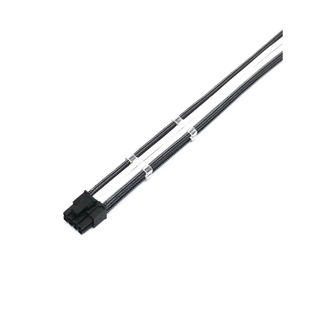 lowmountainswere Custom 18AWG 4mm PET Sleeve Single PCI-E GPU 6+2Pin Male-Female Power Extension Cable Fits PSU Model Compatible with The Seasonic(200mm,Carbon White)