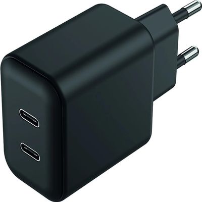 ACV Netz-Ladeger?t 100V-240V 2x USB Type C 3000mA schwarz (797386)